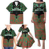 Custom Aotearoa Ngati Hine Family Matching Puletasi and Hawaiian Shirt Maori Pattern New Zealand - Polynesian Pride