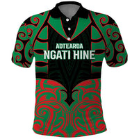Custom Aotearoa Ngati Hine Polo Shirt Maori Pattern New Zealand - Polynesian Pride