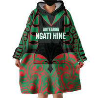 Custom Aotearoa Ngati Hine Wearable Blanket Hoodie Maori Pattern New Zealand - Polynesian Pride