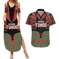 Custom Aotearoa Tuhoe Couples Matching Summer Maxi Dress and Hawaiian Shirt Maori Pattern New Zealand - Polynesian Pride
