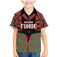 Custom Aotearoa Tuhoe Family Matching Mermaid Dress and Hawaiian Shirt Maori Pattern New Zealand - Polynesian Pride