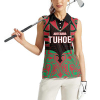Custom Aotearoa Tuhoe Women Sleeveless Polo Shirt Maori Pattern New Zealand - Polynesian Pride
