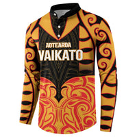Custom Aotearoa Waikato Button Sweatshirt Maori Pattern New Zealand - Polynesian Pride