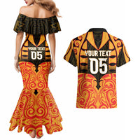 Custom Aotearoa Waikato Couples Matching Mermaid Dress and Hawaiian Shirt Maori Pattern New Zealand - Polynesian Pride