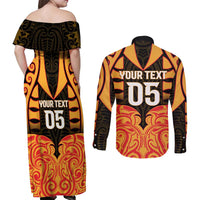 Custom Aotearoa Waikato Couples Matching Off Shoulder Maxi Dress and Long Sleeve Button Shirt Maori Pattern New Zealand - Polynesian Pride