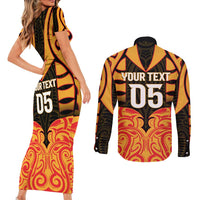 Custom Aotearoa Waikato Couples Matching Short Sleeve Bodycon Dress and Long Sleeve Button Shirt Maori Pattern New Zealand - Polynesian Pride