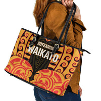 Aotearoa Waikato Leather Tote Bag Maori Pattern New Zealand DT05 - Polynesian Pride