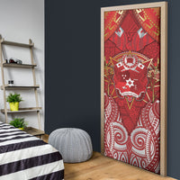 Tonga King's Birthday Door Cover Gold Royal Crown Tribal Patterns