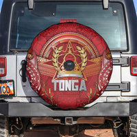 Tonga King's Birthday Spare Tire Cover Gold Royal Crown Tribal Patterns
