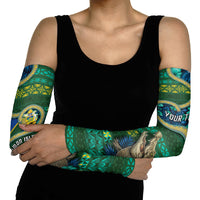 Personalised Solomon Islands Independence Day Arm Sleeves Crocodile Hibiscus Tribal Pattern DT05 - Polynesian Pride