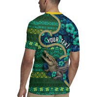 Personalised Solomon Islands Independence Day Rugby Jersey Crocodile Hibiscus Tribal Pattern DT05 - Polynesian Pride