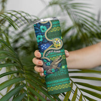Personalised Solomon Islands Independence Day Skinny Tumbler Crocodile Hibiscus Tribal Pattern DT05 - Polynesian Pride