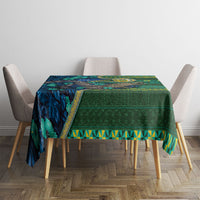 Solomon Islands Independence Day Tablecloth Crocodile Hibiscus Tribal Pattern DT05 - Polynesian Pride