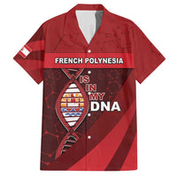 French Polynesia Is In My DNA Family Matching Summer Maxi Dress and Hawaiian Shirt DT05 Dad's Shirt - Short Sleeve Red - Polynesian Pride
