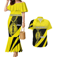 New Caledonia Is In My DNA Couples Matching Mermaid Dress and Hawaiian Shirt DT05 Yellow - Polynesian Pride