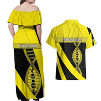 New Caledonia Is In My DNA Couples Matching Off Shoulder Maxi Dress and Hawaiian Shirt DT05 - Polynesian Pride