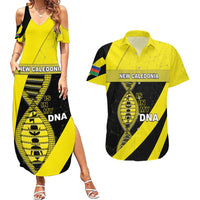 New Caledonia Is In My DNA Couples Matching Summer Maxi Dress and Hawaiian Shirt DT05 Yellow - Polynesian Pride