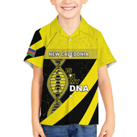 New Caledonia Is In My DNA Family Matching Long Sleeve Bodycon Dress and Hawaiian Shirt DT05 Son's Shirt Yellow - Polynesian Pride