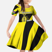 New Caledonia Is In My DNA Family Matching Puletasi and Hawaiian Shirt DT05 Daughter's Dress Yellow - Polynesian Pride
