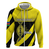 New Caledonia Is In My DNA Hoodie DT05 Zip Hoodie Yellow - Polynesian Pride