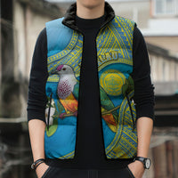 Personalised Palau Biib Bird Sleeveless Puffer Jacket Rur Flower And Rock Islands Patterns