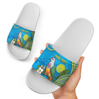 Personalised Palau Biib Bird Slide Sandals Rur Flower And Rock Islands Patterns
