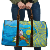 Personalised Palau Biib Bird Travel Bag Rur Flower And Rock Islands Patterns