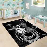 Guam Liberation Day Area Rug Black White Latte Stone Tribal Patterns
