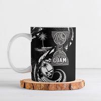 Personalised Guam Liberation Day Ceramic Mug Black White Latte Stone Tribal Patterns