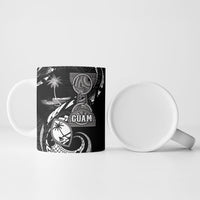 Personalised Guam Liberation Day Ceramic Mug Black White Latte Stone Tribal Patterns