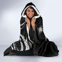 Guam Liberation Day Hooded Blanket Black White Latte Stone Tribal Patterns