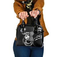 Guam Liberation Day Shoulder Handbag Black White Latte Stone Tribal Patterns