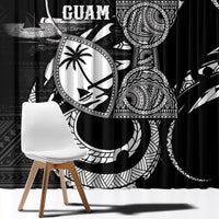 Guam Liberation Day Window Curtain Black White Latte Stone Tribal Patterns