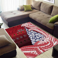 American Samoa Christmas Area Rug Seashell Xmas Tree Tribal Waves - Polynesian Pride