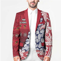 American Samoa Christmas Blazer Seashell Xmas Tree Tribal Waves DT05 - Polynesian Pride
