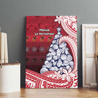 American Samoa Christmas Canvas Wall Art Seashell Xmas Tree Tribal Waves - Polynesian Pride