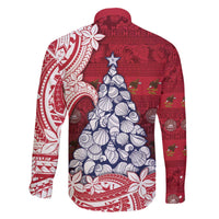 American Samoa Christmas Family Matching Off The Shoulder Long Sleeve Dress and Hawaiian Shirt Seashell Xmas Tree Tribal Waves - Polynesian Pride