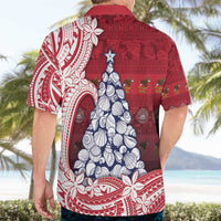 American Samoa Christmas Hawaiian Shirt Seashell Xmas Tree Tribal Waves - Polynesian Pride