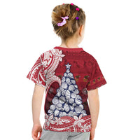 American Samoa Christmas Kid T Shirt Seashell Xmas Tree Tribal Waves - Polynesian Pride