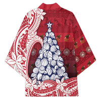 American Samoa Christmas Kimono Seashell Xmas Tree Tribal Waves - Polynesian Pride