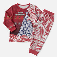 American Samoa Christmas Pajama Set Seashell Xmas Tree And Waves Patterns DT05 Men Red - Polynesian Pride