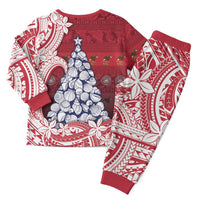 American Samoa Christmas Pajama Set Seashell Xmas Tree And Waves Patterns DT05 - Polynesian Pride
