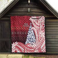 American Samoa Christmas Quilt Seashell Xmas Tree Tribal Waves - Polynesian Pride