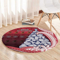 American Samoa Christmas Round Carpet Seashell Xmas Tree Tribal Waves DT05 - Polynesian Pride
