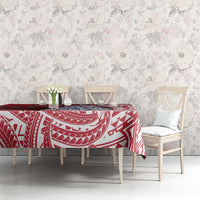 American Samoa Christmas Tablecloth Seashell Xmas Tree Tribal Waves - Polynesian Pride