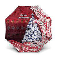 American Samoa Christmas Umbrella Seashell Xmas Tree Tribal Waves - Polynesian Pride