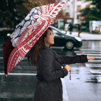 American Samoa Christmas Umbrella Seashell Xmas Tree Tribal Waves - Polynesian Pride