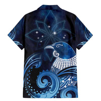 New Zealand Matariki Family Matching Mermaid Dress and Hawaiian Shirt Maori Tui Bird Blue Galaxy