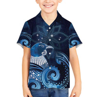 New Zealand Matariki Hawaiian Shirt Maori Tui Bird Blue Galaxy DT05 - Polynesian Pride