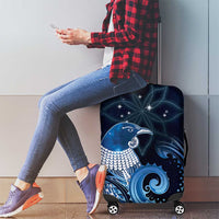 New Zealand Matariki Luggage Cover Maori Tui Bird Blue Galaxy DT05 - Polynesian Pride